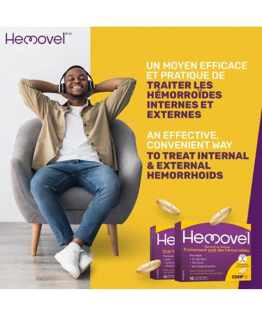 HEMOVEL Hemorrhoidal Oral Treatment - Clinically Proven Mess-Free effective and convenient way to treat internal and external hemorrhoids and relieve pain swelling and bleeding - 18 Tablets - Buy Online on GoSupps.com