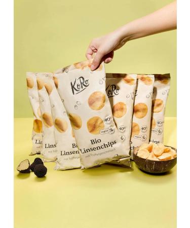  KoRo KoRo - Organic Lentil Chips with Truffle Flavor 7x100g - Vegan Snacking Fun - Organic Ingredients - Delicate Truffle Note - Buy Online on GoSupps.com