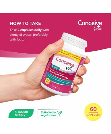 CONCEIVE PLUS Birth Control Detox Supplement - Prenatal Vitamins for Women | Hormone Balance & Ovarian Health | Essential for Conception | 60 Capsules - Buy Online on GoSupps.com