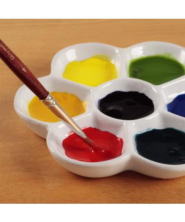 Creative Mark Glazed Flower Porcelain Paint Palette Tray - White, 4 Diameter - Ideal for Watercolor, Gouache & Color-Mixing - 1 Pack - Buy Online on GoSupps.com