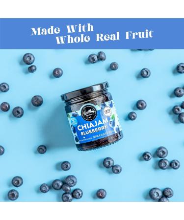 Healthy Crunch - Sugar Free Blueberry Chia Jam - 6 Units x 230ml - Keto Jam Zero Calorie - No Sugar Added - Low Carb & Low Calorie - Ideal for Healthy Snacks Baking and Desserts - Chia Seed Jam - Buy Online on GoSupps.com