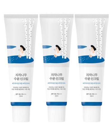 Korea ROUND Relief Sun Sunscreen | LAB Organic Sunscreen SPF50  PA++++| Birch Juice Moisturizing Sunscreen | Skin Protection and UV Defense for All Skin Types(3PCS) 3PCS 50 ML
