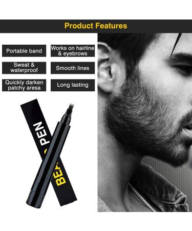 HWU Beard Pencil Filler for Men - Long Lasting Natural Finish Beard & Moustache Dye Kit in Black - Buy Online on GoSupps.com