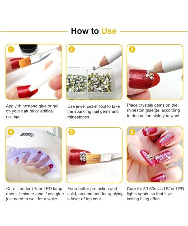 1880PCS Nail Rhinestones & Crystals - Flatback Nail Art Decorations with Picker Pen & Storage Box - Buy Online on GoSupps.com