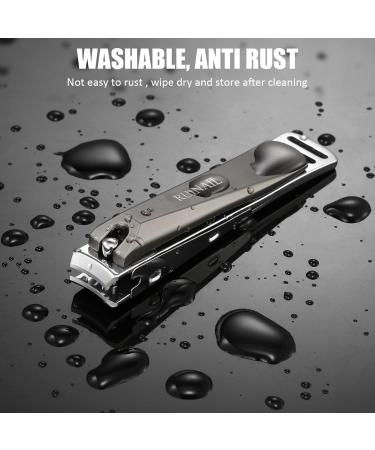 Stainless Steel Nail Clippers Set with Catcher - Sharp & Durable Toe and Finger Nail Cutter Set for Men - Includes Small and Large Clipper with Built-In File - 2 PCS in Tin Box - Buy Online on GoSupps.com