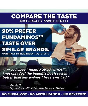 FUNDAMINOS â Vegan EAA/BCAA Powder â Organic Post Workout Amino Acid Supplement â Natural Energy Sport Drink for Quick Muscle Recovery â Sugar Free  100% Natural Paleo Friendly Product 120 Servings (Pack of 2) - Buy Online on GoSupps.com
