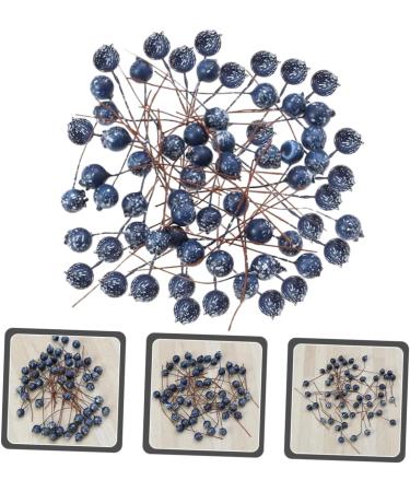 HOMSFOU 500 Pcs Simulation Blueberry Decoration Christmas Artificial Blueberries Fake Berry with Stem Mini Fake Berries Ornament Foam Wreath Christmas Tree Decorations Manual Small Fruit - Buy Online on GoSupps.com