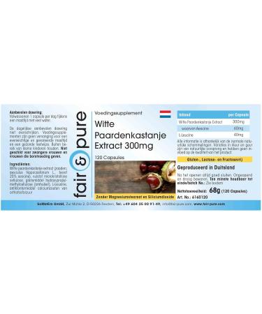Fair & Pure - Horse chestnut extract 300mg - 120 vegan capsules - Buy Online on GoSupps.com