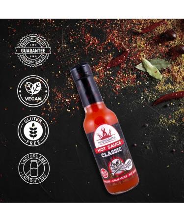 Poppamies Classic Hot Sauce - Gluten-Free Vegan Spicy Chicken Wing Sauce (4/10) - 150 ml - Buy Online on GoSupps.com