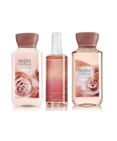 Bath & Body Works Warm Vanilla Sugar Mini Set | Shower Gel Body Lotion & Fragrance Mist