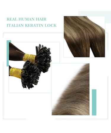 Youngsee Real Hair Bonding Extensions - Balayage U-Tip 1g 35cm Keratin Extensions for All Hair Types - #4/6/25 #4/6/22 - Ideal for Cancer Patients - Buy Online on GoSupps.com