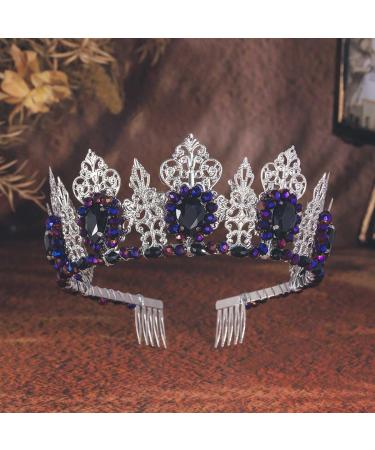 IYOU Queen Crown Headband with Combs Silver Rhinestone Hair Bands Crowns Beads Birthday Costome Halloween Wedding Hair Accessories for Women - Buy Online on GoSupps.com