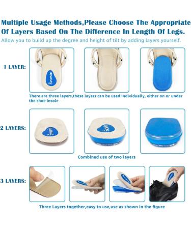 3 Layers Adjustable Orthopedic Heel Wedge Lift | Leg Length Discrepancies Insoles | Height Increase for Achilles Tendonitis & Heel Pain | Small Beige - Men & Women - Buy Online on GoSupps.com