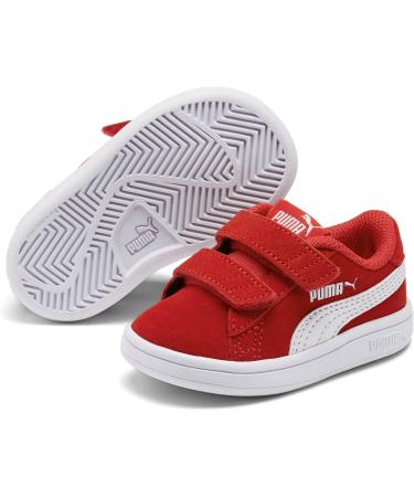 PUMA Kids Smash V2 Buck V INF Sneaker - High Risk Red/White - 9 UK Child - Buy Online on GoSupps.com