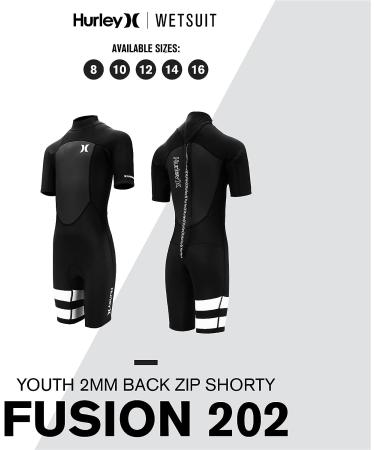 Kids Hurley Fusion 202 2MM Shorty Wetsuit - UPF 50+ Back Zip Youth Wet Suit - Buy Online on GoSupps.com