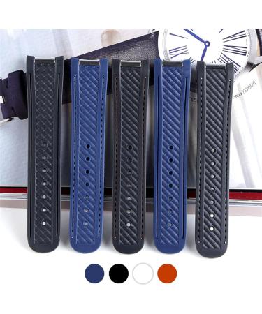 Neyens 20mm Rubber Clock Band for Omega Seamaster 300 AT150 De Ville Speedmaster - Replacement Bracelet Accessories with Black Buckle - Buy Online on GoSupps.com