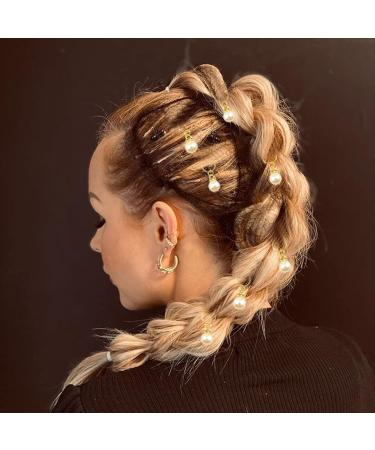 NAISKA 12PCS Gold Pearl Braid Clips - Wedding Hair Pins with Rhinestone Pearls for Women - Shiny Hair Accessories Set - Buy Online on GoSupps.com