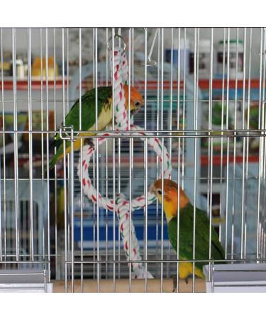 LeerKing Bird Rope Perches - Chewing Toy & Swing for Parakeet, Cockatiel, African Greys - 3 Loop Hanging Perches - Buy Online on GoSupps.com