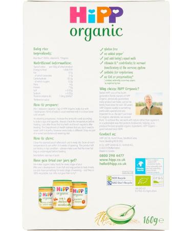 HiPP Organic 100% Baby Rice 4+ Months 160g (Pack of 4) - Buy Online on GoSupps.com