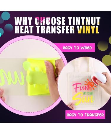 Tintnut Neon PU HTV 12x10 inch - 10 Sheets, 5 Assorted Colors | Easy Weed Iron on Vinyl Bundle for DIY T-Shirts - Buy Online on GoSupps.com