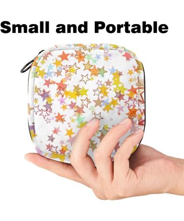 Colorful Star Storage Bags for Women's Bandages Menstrual Cups & Feminine Products - Large Zipper Pocket Period Inserts Panty Liners & Tampons - Buy Online on GoSupps.com