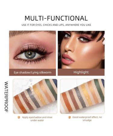 Metallic Shimmer Eyeshadow Stick - Waterproof Cream Pencil for Smoky Eye Makeup | Eye Brightener & Highlighter for Women - Pearlescent Finish - Buy Online on GoSupps.com