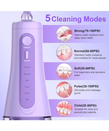 Portable Cordless Water Flosser for Teeth - USB Rechargeable Oral Irrigator - Home, Travel, Office - Purple - Buy Online on GoSupps.com