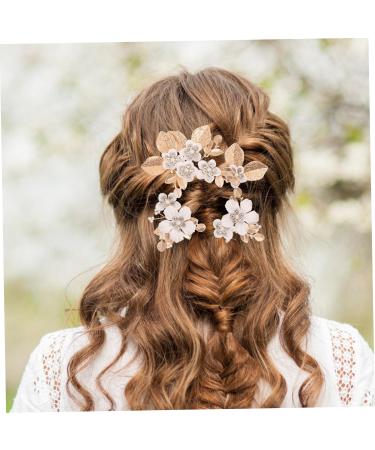BELLIFFY 1 Set Leaves and Flowers Hair Comb Hair Comb Clip Girl Headpiece Bridal Hair Accessories Hair Accessories for Headpiece for Wedding Decoration Bride Headdress Flower Hair Pin - Buy Online on GoSupps.com