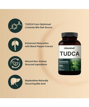 TUDCA 500mg + Black Pepper Extract | 60 Capsules | High Absorption Livamate Formula | Bile Salt Supplement | Third Party Tested - Buy Online on GoSupps.com