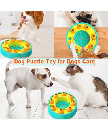 Etechydra Dog Puzzle Slow Feeder Toy for Mental Enrichment & IQ Training - Interactive Treat Dispenser Toy for Dogs & Cats (Yellow-Blue) - Buy Online on GoSupps.com