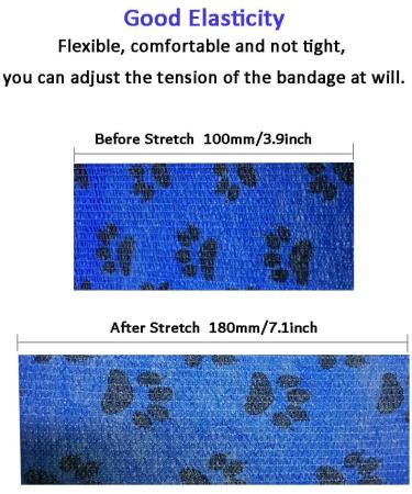 Kingrun Self-Adhesive Bandage Elastic Cohesive Adhesive Bandages for Dogs Cats Self Cohesive Veterinary Bandage in 4 Colors 2.5cm x 4.5m(4 Rolls) 5cm x 4.5m(4 Rolls) - Buy Online on GoSupps.com