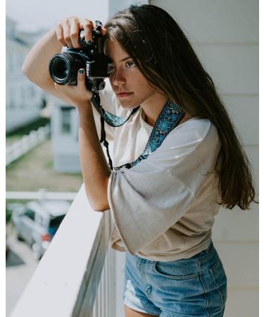 Art Tribute Blue Woven Vintage Camera Strap for DSLR - Floral Embroidered Neck & Shoulder Strap - Perfect Gift for Men & Women Photographers - Buy Online on GoSupps.com