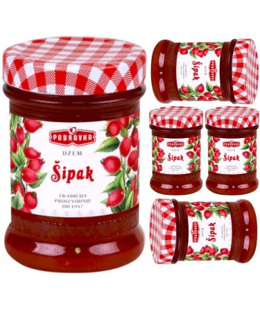 Pufai Podravka Pack of 5 Rosehip Jams in Glass 360 g