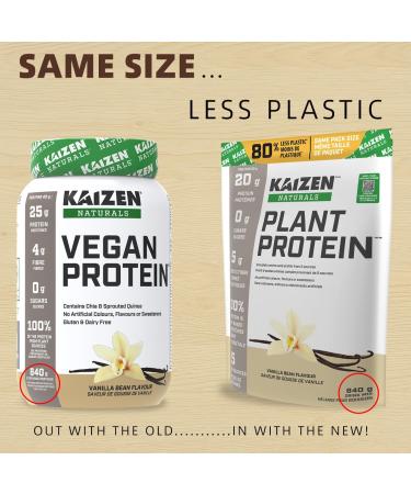 Kaizen Naturals Plant Protein Vanilla Bean 840g Pouch Vanilla 21 Servings (Pack of 1) - Buy Online on GoSupps.com