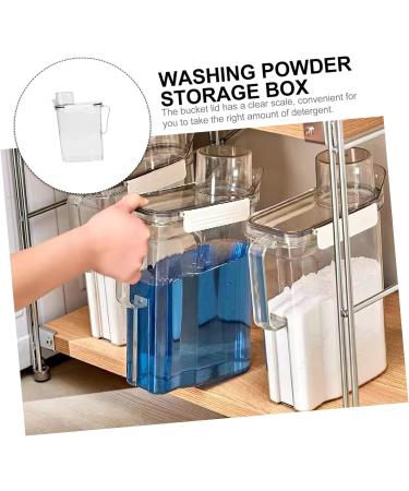 TOBBOMEY 4pcs Laundry Storage Box Lotion Fabric Softener Liquid Soap Dispensers Transparent Plastic - Buy Online on GoSupps.com