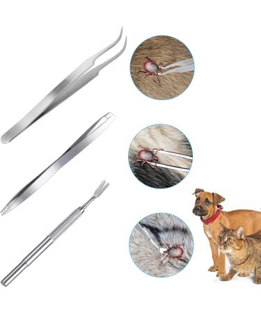 Kiiwah 6pcs Tick Remover Tool Set for Humans and Pets - Stainless Steel Tick Tweezers and Plastic Tick Hook in Storage Box - Buy Online on GoSupps.com