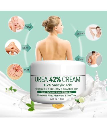 Urea Foot Cream - Urea 42% Foot Cream - Foot Cream for Cracked Heels and Dry Skin - Cracked Heel Repair Cream - Foot Moisturiser Callus Remover Nourishes Soften for Feet Knees Hand - Buy Online on GoSupps.com