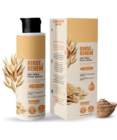 R.in.se & R.enew Oat Milk Face Wash Gentle Non-Foaming Cleanser with Probiotics Allantoin for All Skin Types pH Balanced 100ml