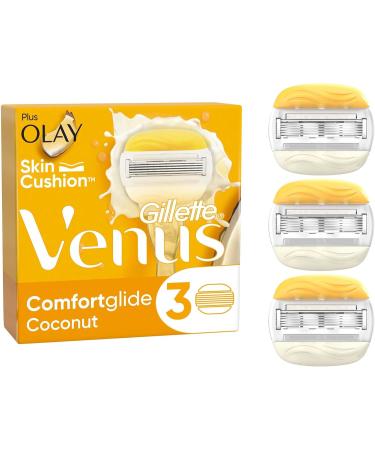 Gillette Venus Comfortglide Coconut Razor Blades for Women - 3 Pack Refill with Moisture Bars | 2-in-1 Razor Blade Refill - Buy Online on GoSupps.com
