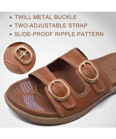 COFACE Women's Orthotic Slides - Comfortable Plantar Fasciitis Support Sandals - Buy Online on GoSupps.com