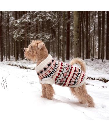 Boho Dog Sweater - Hjumarayan Christmas Sweater for Small Dogs | Thick & Stylish for French Bulldogs & Chihuahuas (Red Size S) - Buy Online on GoSupps.com