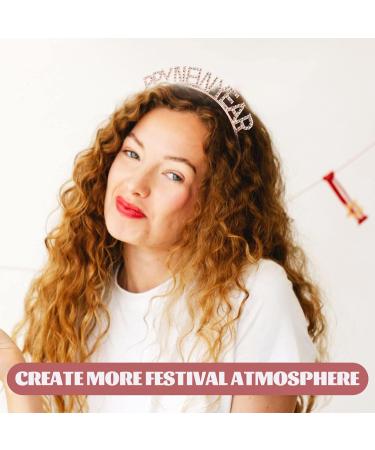 Minkissy Happy New Year Headband 2024 Crystal Rhinestone Tiara for Women Girls - Rose Gold Holiday Party Hair Accessory - Buy Online on GoSupps.com