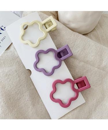 Elegant Matte Duckbill Barrette Trendy Metal Hairpin with Flower Design for Girls - Buy Online on GoSupps.com