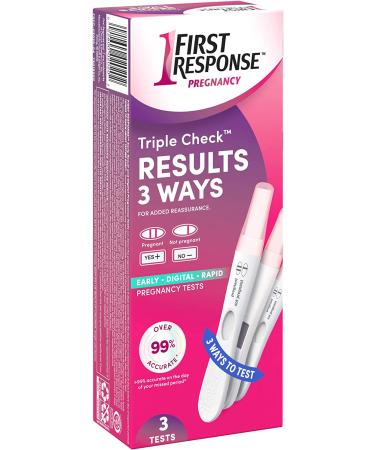 First Response Triple Check Pregnancy Tests - 3 Pack | Accurate & Reliable - Buy Online on GoSupps.com