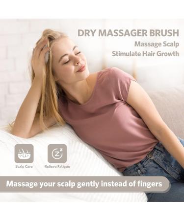 ZMCLG Silicone Scalp Massage Brush for Hair Growth | Deep Cleaning Scalp Shampoo Massager - Khaki - Buy Online on GoSupps.com