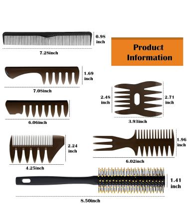 Professional Hair Styling Comb and Brush Set for Men - Ideal for Quiff, Pompadour, Dry & Wet Styling - All Hair Types & Styles - Buy Online on GoSupps.com