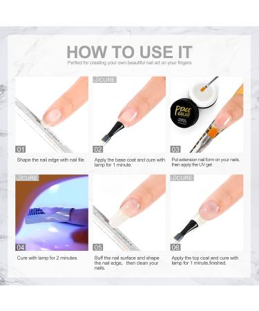 PEACECOLOR 3x15ml UV Gel Set - Pink Clear & White Building Gel | Nail Gel Set for Perfect Manicures | PE1038 - Buy Online on GoSupps.com