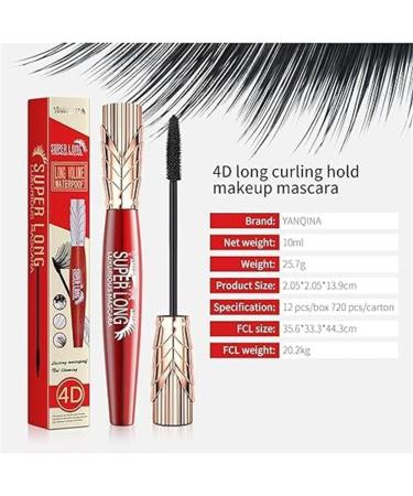 Yanqina Super Long Mascara 4d Long Curling Hold Makeup Mascara Long Lasting Curling Mascara to Build Fuller Lashes Waterproof Sweat Proof Mascara Non-Smudge (3pcs) - Buy Online on GoSupps.com
