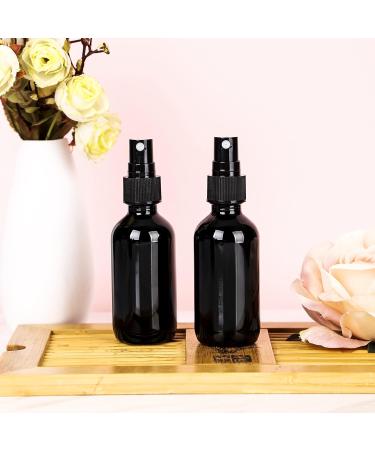 Yonkan 2oz Glass Spray Bottles with Black Fine Mist Sprayer - Pack of 12 | Small Clear Bottles for Essential Oils, Beauty, Hair & Cleaning - Buy Online on GoSupps.com