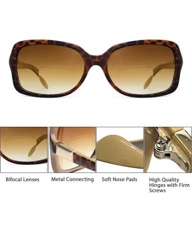 JM 2 Pack Bifocal Reading Glasses Square Gradient Sunglasses +1.5 for Women - Black & Tortoise - Buy Online on GoSupps.com